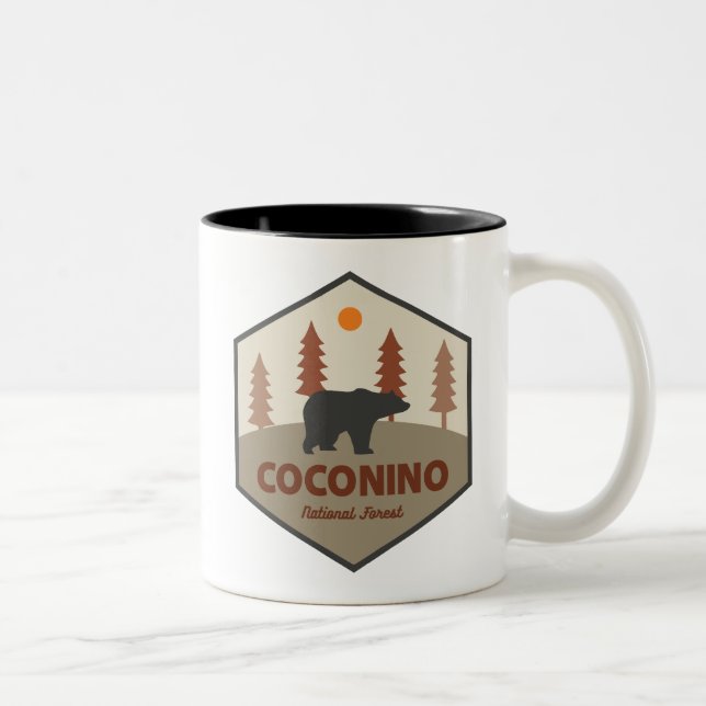 Coconino National Forest Bear Two-Tone Coffee Mug (Right)