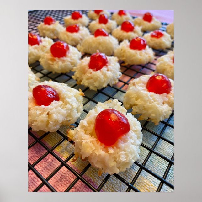Coconut and Cherry Macaroons Poster (Front)