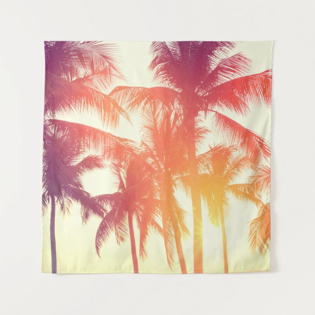 Coconut Beach: Vintage Tropical Warmth. Tapestry (Front)