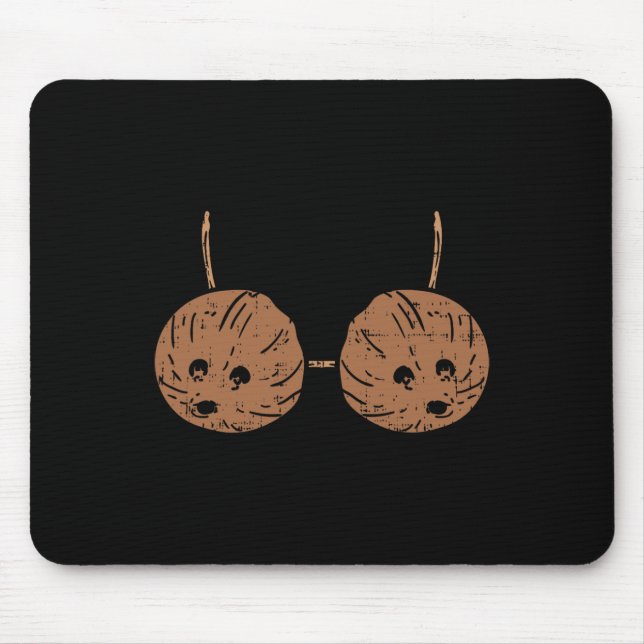 Coconut Bra Hawaiian Tiki Hula Party DIY Halloween Mouse Pad (Front)