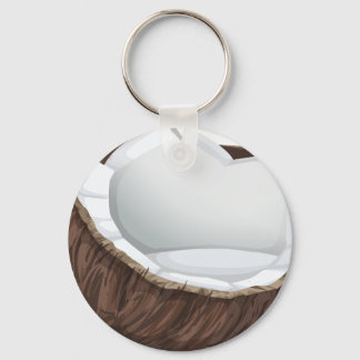 Coconut Button Keychain