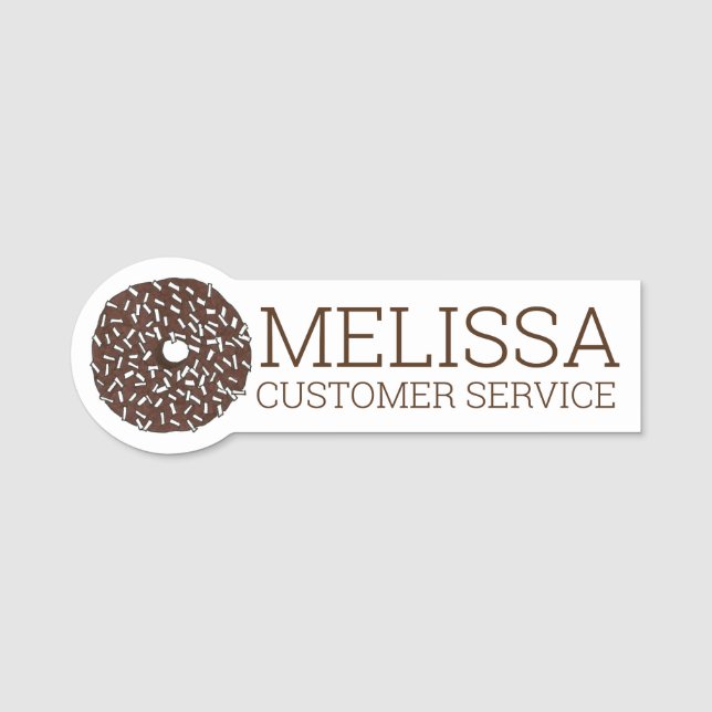 Coconut Chocolate Doughnut Doughnut Breakfast Past Name Tag (Front)