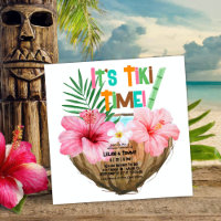 Coconut Cocktail Tropical Tiki Party Shower