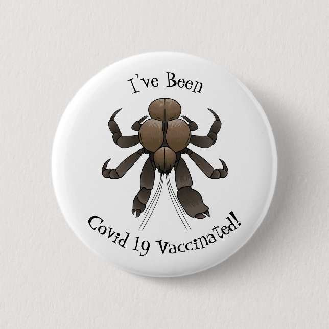 Coconut crab cartoon illustration 2 inch round button (Front)