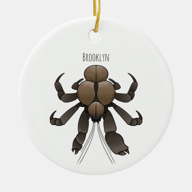Coconut crab cartoon illustration  ceramic ornament (Front)