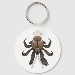 Coconut crab cartoon illustration keychain
