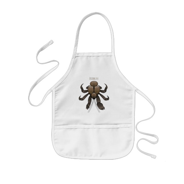 Coconut crab cartoon illustration kids apron (Front)