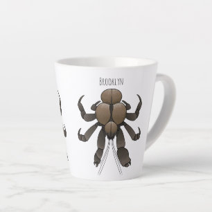 Coconut crab cartoon illustration latte mug