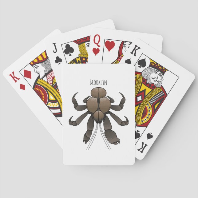 Coconut crab cartoon illustration playing cards (Back)