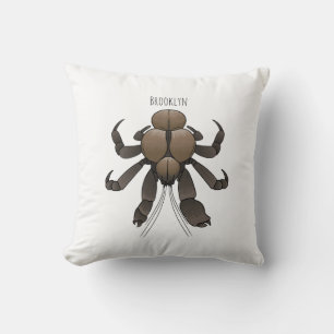 Coconut crab cartoon illustration throw pillow