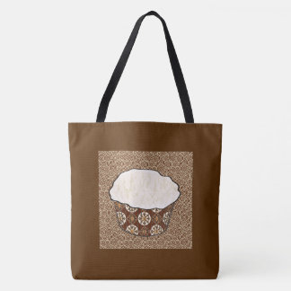 Coconut Cupcake, Japanese Swirl Background Tote Bag
