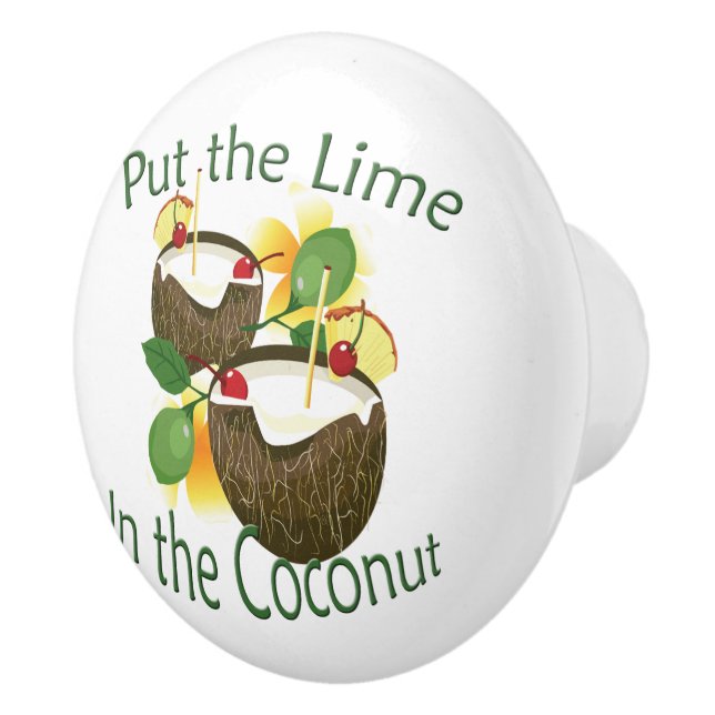 Coconut Drink Tiki Bar Door Knob (Right)