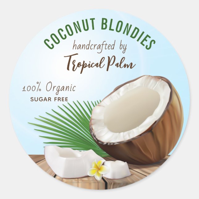 Coconut Fruit Classic Round Sticker (Front)