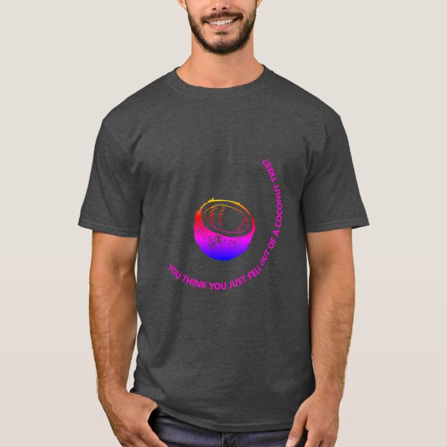 Coconut funny neon modern cool custom text T-Shirt (Front)