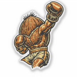 Coconut Heavyweight Boxer — Vintage Retro Fighter 