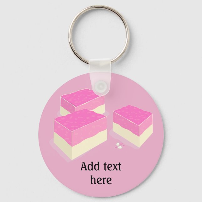 Coconut ice blocks on your custom colour - add nam keychain (Front)