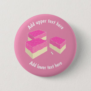 Coconut Ice Pink and White Sweets - Add a Slogan B 2 Inch Round Button