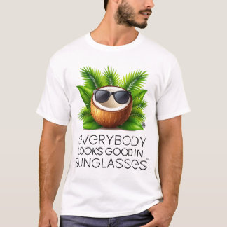 Coconut in Sunglasses - International Fruit Day T-Shirt