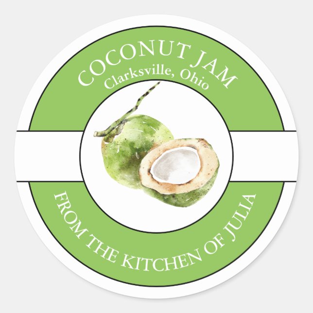 Coconut Jam Label  (Front)