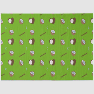 Coconut Letter C Pattern Green | Tropical Alphabet Tissue Paper