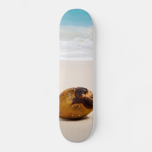 Coconut on a tropical beach skateboard (Front)