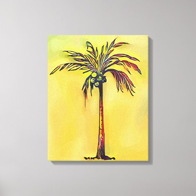 Coconut palm canvas print (Front)