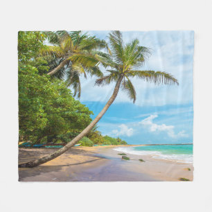 Coconut Palm, Mirissa Beach Sri Lanka Fleece Blanket