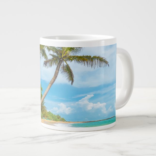 Coconut Palm, Mirissa Beach | Sri Lanka Large Coffee Mug (Front Right)
