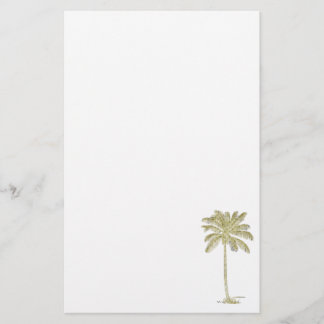 Coconut Palm Tree Illustration Tropical Beach Stationery