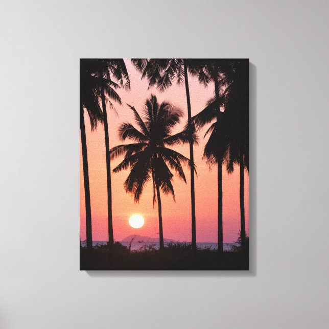 Coconut Palm Tree Landscape Canvas Print (Front)