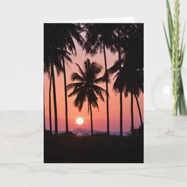 Coconut Palm Tree Landscape Card (Front)