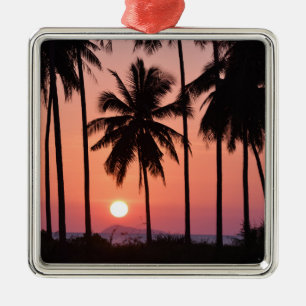 Coconut Palm Tree Landscape Metal Ornament