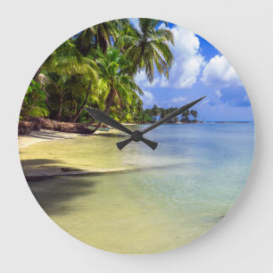 Coconut Palm Tree Tropical Island Large Clock