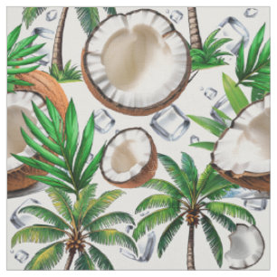 Coconut Palm Tree Tropical Pattern Design Fabric