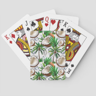Coconut Palm Tree Tropical Pattern Design  Playing Cards