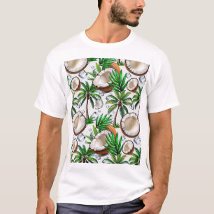 Coconut Palm Tree Tropical Pattern Design T-Shirt