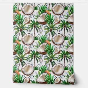 Coconut Palm Tree Tropical Pattern Design Wallpaper