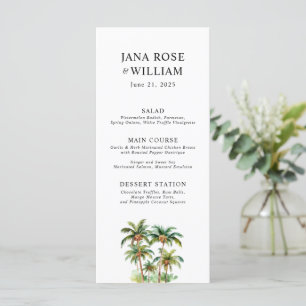 Coconut Palm Tree Tropical Watercolor Menu