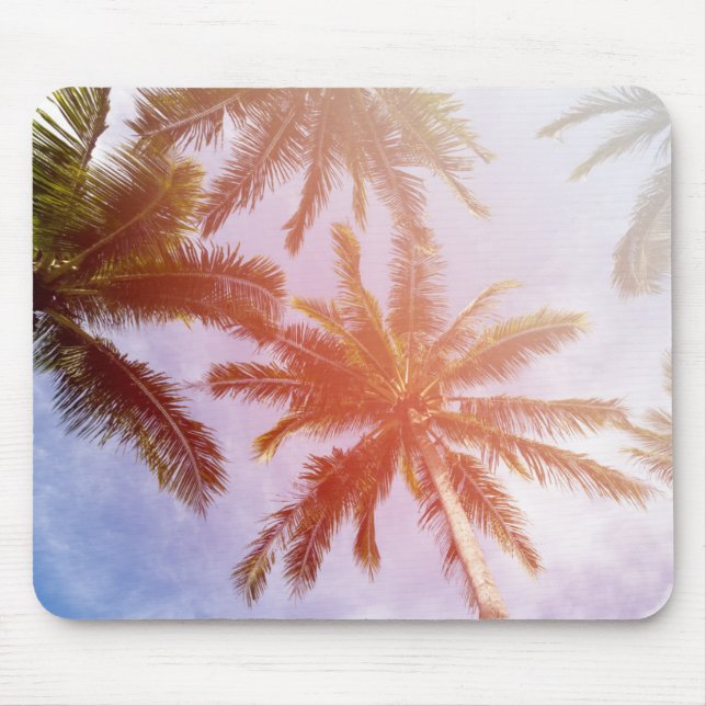 Coconut Palm Tree with Sunlight Mouse Pad (Front)