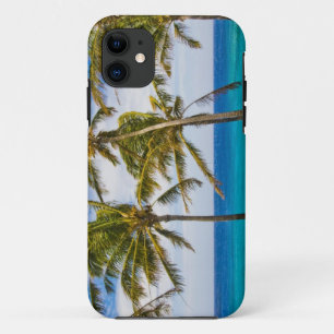 Coconut palm trees (Cocos nucifera) swaying in iPhone 11 Case