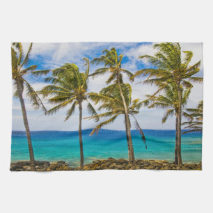 Coconut palm trees (Cocos nucifera) swaying in Kitchen Towel