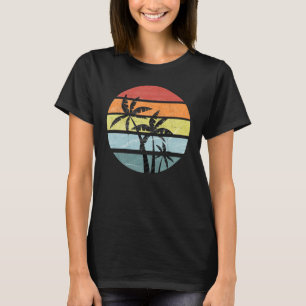 Coconut Palm Trees Summer Vacation Beach Retro Sum T-Shirt