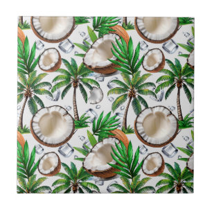 Coconut Palm Trees Tropical Design Tile