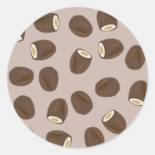 Coconut Pattern Classic Round Sticker