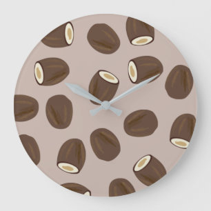 Coconut Pattern Large Clock