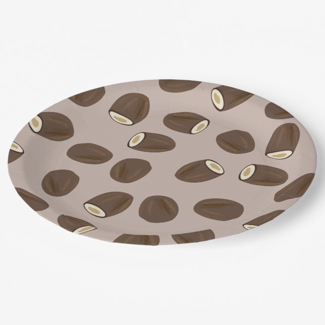 Coconut Pattern Paper Plate (Angled)