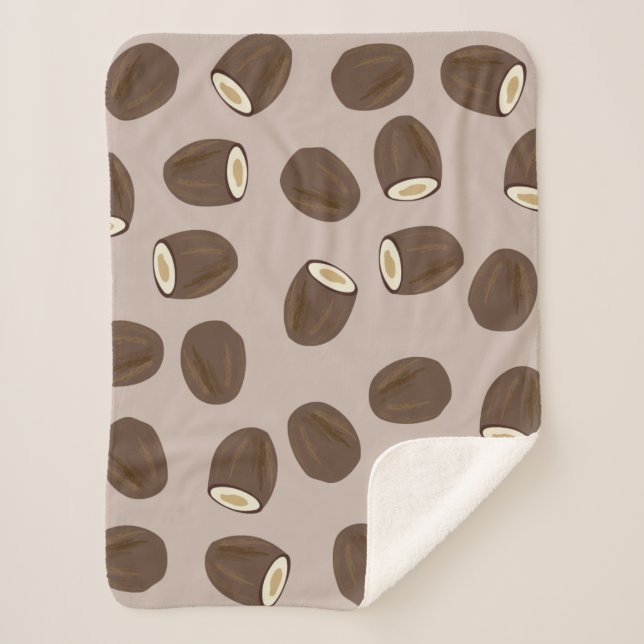 Coconut Pattern Sherpa Blanket (Front)