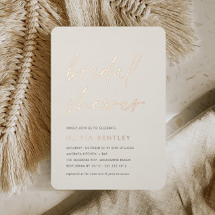 Coconut + Rose Minimalist Script Bridal Shower