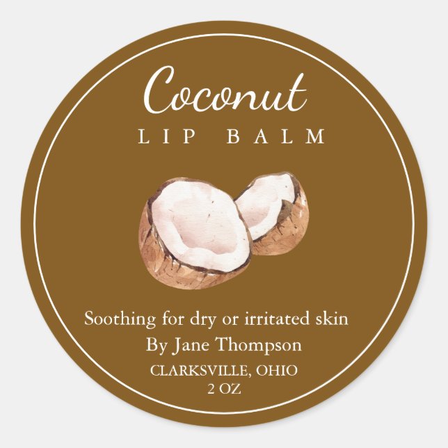 Coconut Salve / balm Label (Front)