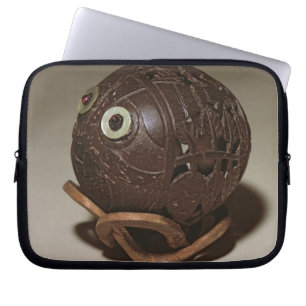 Coconut sculpted into a face, c.1895 laptop sleeve
